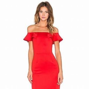Yumi Kim Under Your Spell Red Ruffle Midi Dress M